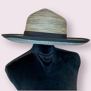 Solar Escape Straw Sun Hat Unisex Black & Gray Adjustable One Size